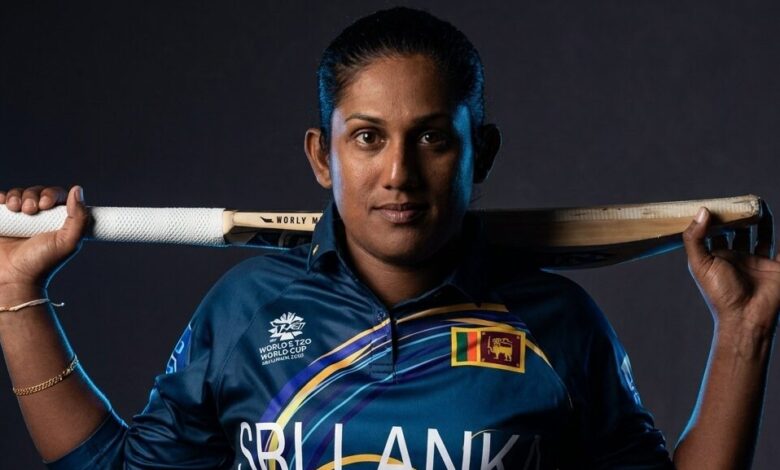 Sri Lankan captain Chamari Athapaththu celebrating career-best ICC T20I rating points
