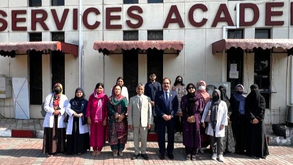 Protecting the Next Generation: Representatives and academic participants gather outside the Services Academy building following strategic discussions between the Higher Education Commission (HEC) and Health Services Academy (HSA) on pioneering tobacco- and nicotine-free university campuses.